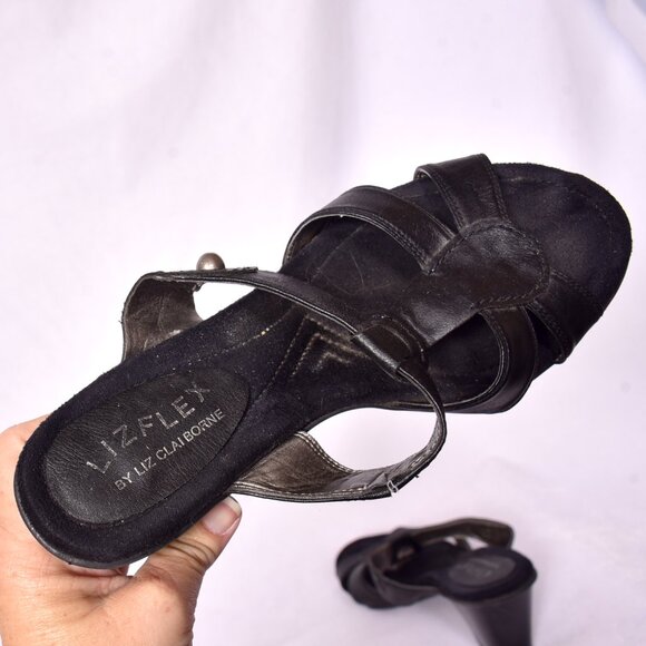 Liz Claiborne Liz Flex Keira Size 7.5 Black Sandal - Picture 5 of 8